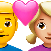 Emoji 👨‍❤️‍👩🏼 Coppia Con Cuore - Uomo, Donna: Carnagione Abbastanza Chiara su Apple iOS 16.4.