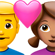 👨‍❤️‍👩🏽 Emoji Casal Apaixonado - Homem, Mulher: Pele Morena na Apple iOS 16.4.