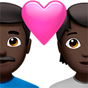 👨🏿‍❤️‍🧑🏿 Emoji Pareja Enamorada: Hombre, Persona, Tono De Piel Oscuro en Apple iOS 16.4.