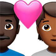 👨🏿‍❤️‍🧑🏾 Emoji Liebespaar: Mannn, Person, dunkle Hautfarbe, mitteldunkle Hautfarbe Apple iOS 16.4.