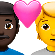 👨🏿‍❤️‍🧑 Emoji Casal Apaixonado: Homem, Pessoa, Pele Escura, Sem tom de pele na Apple iOS 16.4.