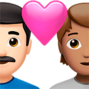 Emoji 👨🏻‍❤️‍🧑🏽 Coppia Con Cuore: uomo, persona, Carnagione Chiara, Carnagione Olivastra su Apple iOS 16.4.