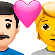 👨🏻‍❤️‍🧑 Emoji Pareja Enamorada: Hombre, Persona, Tono De Piel Claro, Sin tono de piel en Apple iOS 16.4.