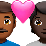 👨🏾‍❤️‍🧑🏿 Emoji Liebespaar: Mannn, Person, mitteldunkle Hautfarbe, dunkle Hautfarbe Apple iOS 16.4.