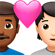 👨🏾‍❤️‍🧑🏻 Emoji Liebespaar: Mannn, Person, mitteldunkle Hautfarbe, helle Hautfarbe Apple iOS 16.4.