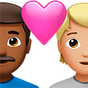 👨🏾‍❤️‍🧑🏼 Emoji Liebespaar: Mannn, Person, mitteldunkle Hautfarbe, mittelhelle Hautfarbe Apple iOS 16.4.