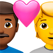 👨🏾‍❤️‍🧑 Emoji Pareja Enamorada: Hombre, Persona, Tono De Piel Oscuro Medio, Sin tono de piel en Apple iOS 16.4.