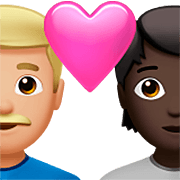 👨🏼‍❤️‍🧑🏿 Emoji Pareja Enamorada: Hombre, Persona, Tono De Piel Claro Medio, Tono De Piel Oscuro en Apple iOS 16.4.