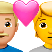 Emoji 👨🏼‍❤️‍🧑 Coppia Con Cuore: uomo, persona, Carnagione Abbastanza Chiara, Nessun tono della pelle su Apple iOS 16.4.