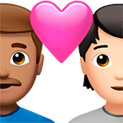 👨🏽‍❤️‍🧑🏻 Emoji Casal Apaixonado: Homem, Pessoa, Pele Morena, Pele Clara na Apple iOS 16.4.