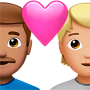 Emoji 👨🏽‍❤️‍🧑🏼 Coppia Con Cuore: uomo, persona, Carnagione Olivastra, Carnagione Abbastanza Chiara su Apple iOS 16.4.
