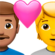 Émoji 👨🏽‍❤️‍🧑 Couple Avec Cœur: Homme, Personne, Peau Légèrement Mate, Pas de teint sur Apple iOS 16.4.