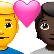 👨‍❤️‍🧑🏿 Emoji Pareja Enamorada: Hombre, Persona, Sin tono de piel, Tono De Piel Oscuro en Apple iOS 16.4.
