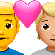 👨‍❤️‍🧑🏼 Emoji Pareja Enamorada: Hombre, Persona, Sin tono de piel, Tono De Piel Claro Medio en Apple iOS 16.4.