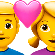 Emoji 👨‍❤️‍👩 Pareja con corazón - Uomo, Donna su Apple iOS 16.4.