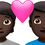 🧑🏿‍❤️‍👨🏿 Emoji Pareja Enamorada: Persona, Hombre, Tono De Piel Oscuro en Apple iOS 16.4.