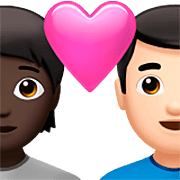 🧑🏿‍❤️‍👨🏻 Emoji Casal Apaixonado: Pessoa, Homem, Pele Escura, Pele Clara na Apple iOS 16.4.