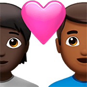 🧑🏿‍❤️‍👨🏾 Emoji Pareja Enamorada: Persona, Hombre, Tono De Piel Oscuro, Tono De Piel Oscuro Medio en Apple iOS 16.4.