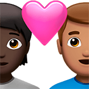 🧑🏿‍❤️‍👨🏽 Emoji Pareja Enamorada: Persona, Hombre, Tono De Piel Oscuro, Tono De Piel Medio en Apple iOS 16.4.