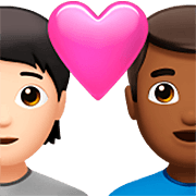 🧑🏻‍❤️‍👨🏾 Emoji Liebespaar: Person, Mannn, helle Hautfarbe, mitteldunkle Hautfarbe Apple iOS 16.4.