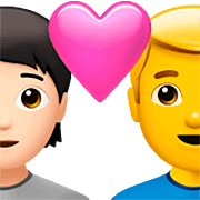 Emoji 🧑🏻‍❤️‍👨 Coppia Con Cuore: persona, uomo, Carnagione Chiara, Nessun tono della pelle su Apple iOS 16.4.