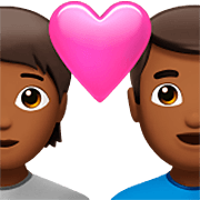 Émoji 🧑🏾‍❤️‍👨🏾 Couple Avec Cœur: Personne, Homme, Peau Mate sur Apple iOS 16.4.