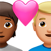 🧑🏾‍❤️‍👨🏼 Emoji Pareja Enamorada: Persona, Hombre, Tono De Piel Oscuro Medio, Tono De Piel Claro Medio en Apple iOS 16.4.