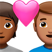 🧑🏾‍❤️‍👨🏽 Emoji Pareja Enamorada: Persona, Hombre, Tono De Piel Oscuro Medio, Tono De Piel Medio en Apple iOS 16.4.