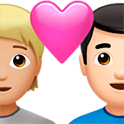 🧑🏼‍❤️‍👨🏻 Emoji Casal Apaixonado: Pessoa, Homem, Pele Morena Clara, Pele Clara na Apple iOS 16.4.