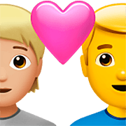🧑🏼‍❤️‍👨 Emoji Pareja Enamorada: Persona, Hombre, Tono De Piel Claro Medio, Sin tono de piel en Apple iOS 16.4.