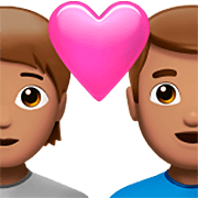 🧑🏽‍❤️‍👨🏽 Emoji Pareja Enamorada: Persona, Hombre, Tono De Piel Medio en Apple iOS 16.4.