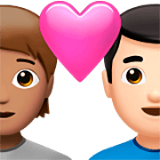 🧑🏽‍❤️‍👨🏻 Emoji Casal Apaixonado: Pessoa, Homem, Pele Morena, Pele Clara na Apple iOS 16.4.