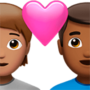 Émoji 🧑🏽‍❤️‍👨🏾 Couple Avec Cœur: Personne, Homme, Peau Légèrement Mate, Peau Mate sur Apple iOS 16.4.