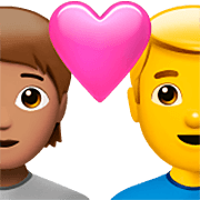 🧑🏽‍❤️‍👨 Emoji Pareja Enamorada: Persona, Hombre, Tono De Piel Medio, Sin tono de piel en Apple iOS 16.4.