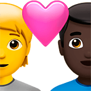 Émoji 🧑‍❤️‍👨🏿 Couple Avec Cœur: Personne, Homme, Pas de teint, Peau Foncée sur Apple iOS 16.4.