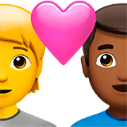 Emoji 🧑‍❤️‍👨🏾 Coppia Con Cuore: persona, uomo, Nessun tono della pelle, Carnagione Abbastanza Scura su Apple iOS 16.4.