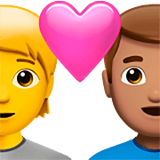 🧑‍❤️‍👨🏽 Emoji Liebespaar: Person, Mannn, Kein Hautton, mittlere Hautfarbe Apple iOS 16.4.