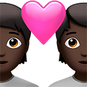 🧑🏿‍❤️‍🧑🏿 Emoji Pareja Enamorada: Persona, Persona, Tono De Piel Oscuro en Apple iOS 16.4.