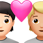 🧑🏻‍❤️‍🧑🏼 Emoji Liebespaar: Person, Person, helle Hautfarbe, mittelhelle Hautfarbe Apple iOS 16.4.