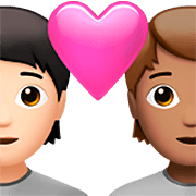 🧑🏻‍❤️‍🧑🏽 Emoji Liebespaar: Person, Person, helle Hautfarbe, mittlere Hautfarbe Apple iOS 16.4.