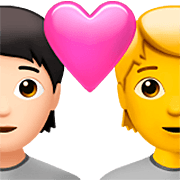 🧑🏻‍❤️‍🧑 Emoji Liebespaar: Person, Person, helle Hautfarbe, Kein Hautton Apple iOS 16.4.