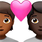 🧑🏾‍❤️‍🧑🏿 Emoji Pareja Enamorada: Persona, Persona, Tono De Piel Oscuro Medio, Tono De Piel Oscuro en Apple iOS 16.4.