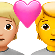 Émoji 🧑🏼‍❤️‍🧑 Couple Avec Cœur: Personne, Personne, Peau Moyennement Claire, Pas de teint sur Apple iOS 16.4.
