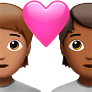 🧑🏽‍❤️‍🧑🏾 Emoji Pareja Enamorada: Persona, Persona, Tono De Piel Medio, Tono De Piel Oscuro Medio en Apple iOS 16.4.
