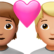 🧑🏽‍❤️‍🧑🏼 Emoji Casal Apaixonado: Pessoa, Pessoa, Pele Morena, Pele Morena Clara na Apple iOS 16.4.