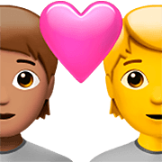 Emoji 🧑🏽‍❤️‍🧑 Coppia Con Cuore: persona, persona, Carnagione Olivastra, Nessun tono della pelle su Apple iOS 16.4.