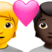 🧑‍❤️‍🧑🏿 Emoji Liebespaar: Person, Person, Kein Hautton, dunkle Hautfarbe Apple iOS 16.4.