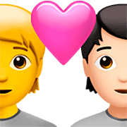 🧑‍❤️‍🧑🏻 Emoji Liebespaar: Person, Person, Kein Hautton, helle Hautfarbe Apple iOS 16.4.