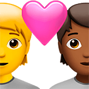 🧑‍❤️‍🧑🏾 Emoji Liebespaar: Person, Person, Kein Hautton, mitteldunkle Hautfarbe Apple iOS 16.4.