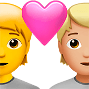 🧑‍❤️‍🧑🏼 Emoji Liebespaar: Person, Person, Kein Hautton, mittelhelle Hautfarbe Apple iOS 16.4.